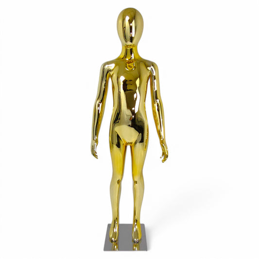 Child Gold Mannequin: Eco-Friendly Design with Rotatable Arms for Retail Display