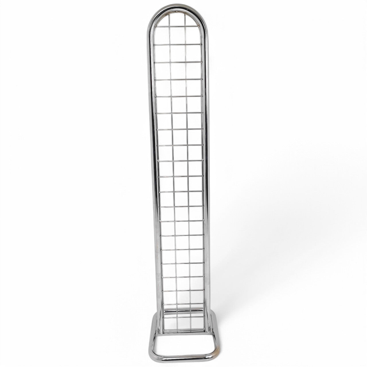 Chrome Gridmesh Tower Display for Retail & Exhibitions, Easy Assembly & Storage