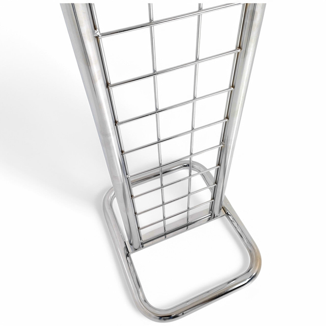 Chrome Gridmesh Tower Display for Retail & Exhibitions, Easy Assembly & Storage
