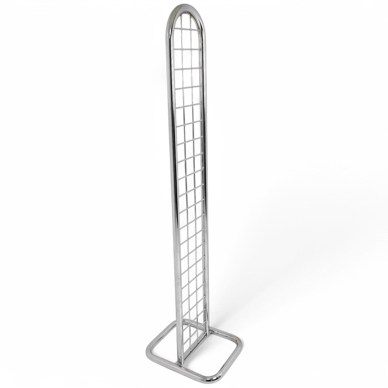 Chrome Gridmesh Tower Display for Retail & Exhibitions, Easy Assembly & Storage