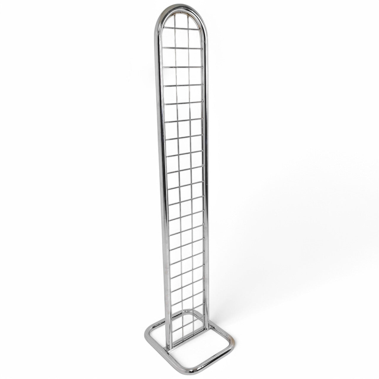 Chrome Gridmesh Tower Display for Retail & Exhibitions, Easy Assembly & Storage