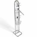 Chrome Gridmesh Tower Display for Retail & Exhibitions, Easy Assembly & Storage