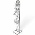 Chrome Gridmesh Tower Display for Retail & Exhibitions, Easy Assembly & Storage