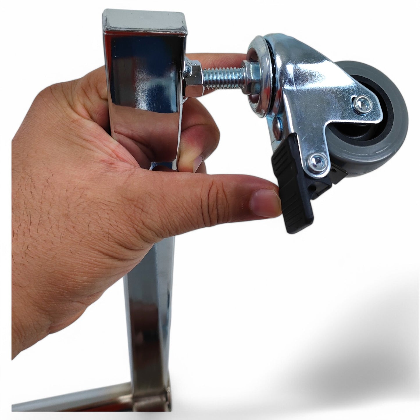 Chrome Spiral Clothes Rail Display Stand with Castors