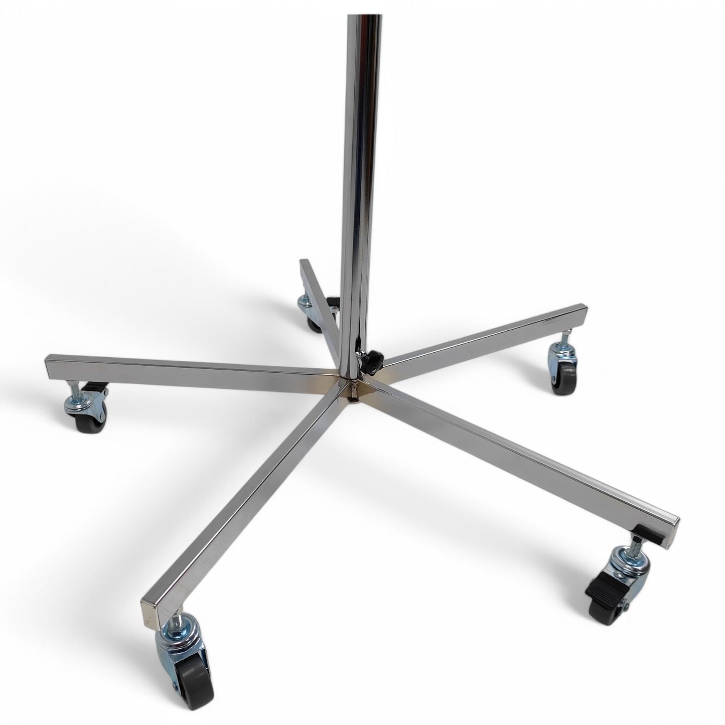 Chrome Spiral Clothes Rail Display Stand with Castors