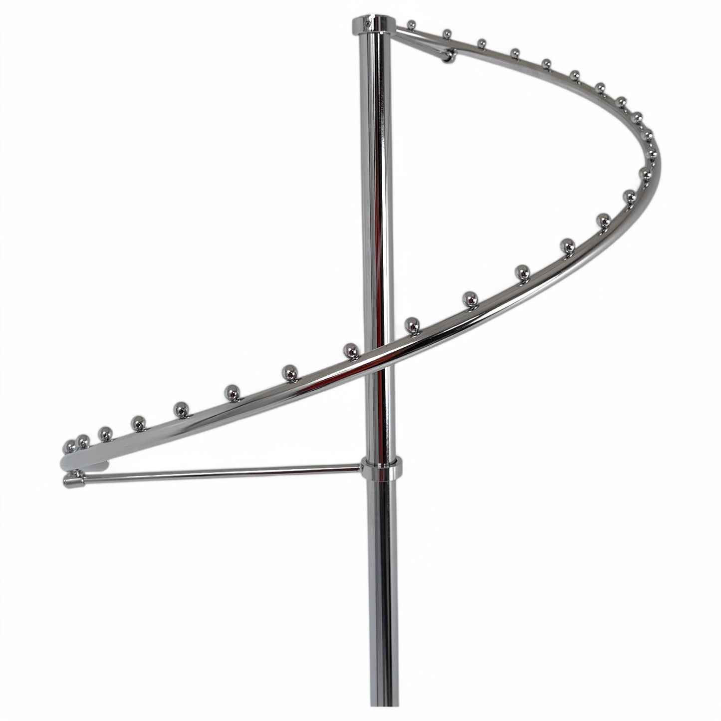 Chrome Spiral Clothes Rail Display Stand with Castors