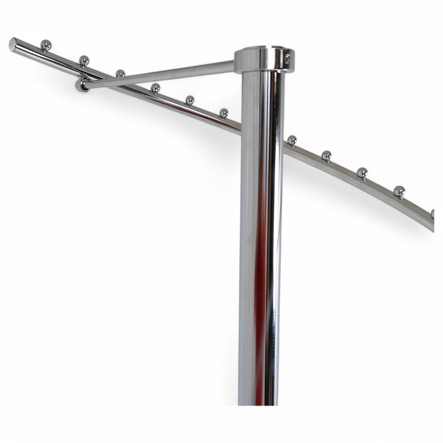Chrome Spiral Clothes Rail Display Stand with Castors
