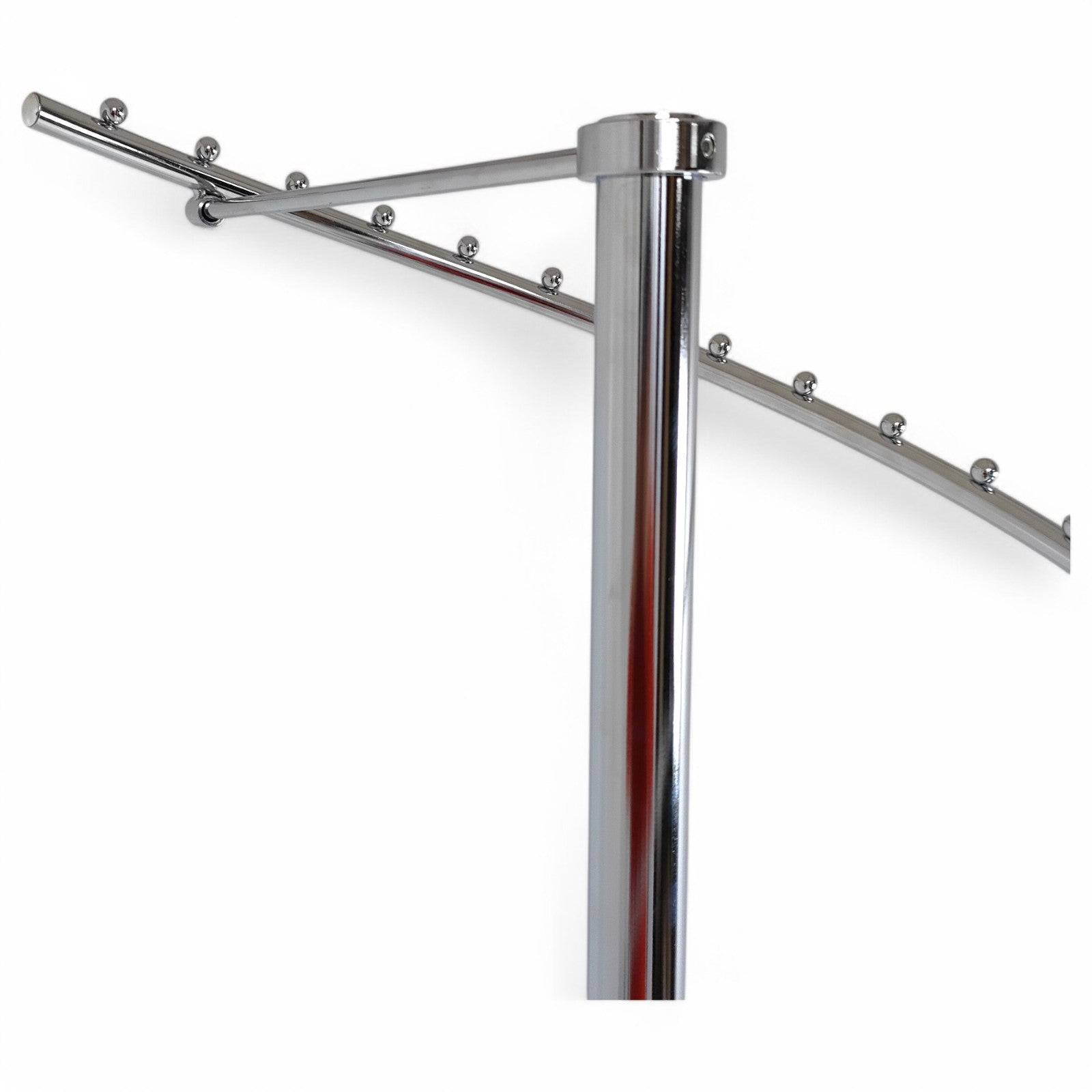 Chrome Spiral Clothes Rail Display Stand with Castors