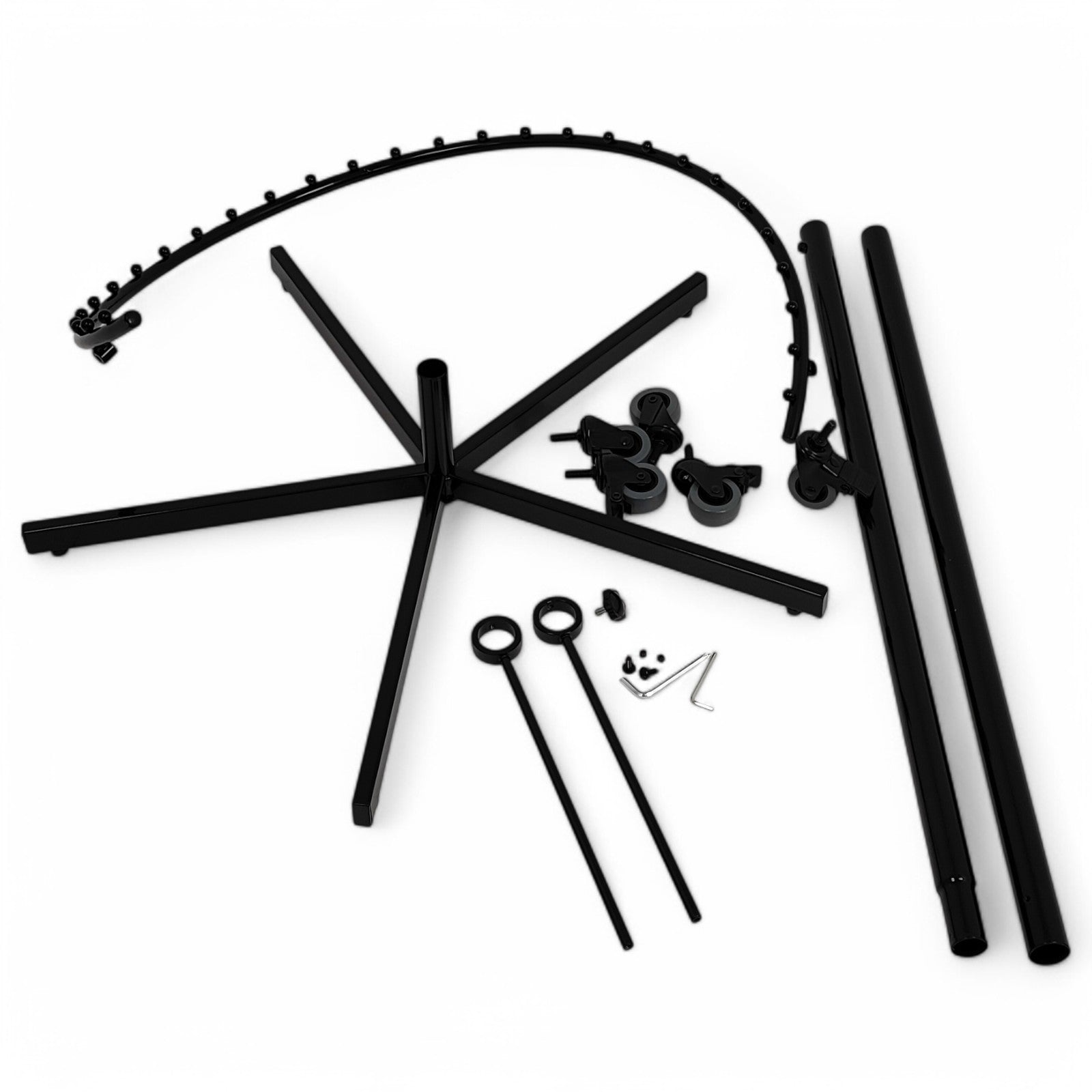 Black Spiral Clothes Rail Display Stand with Castors