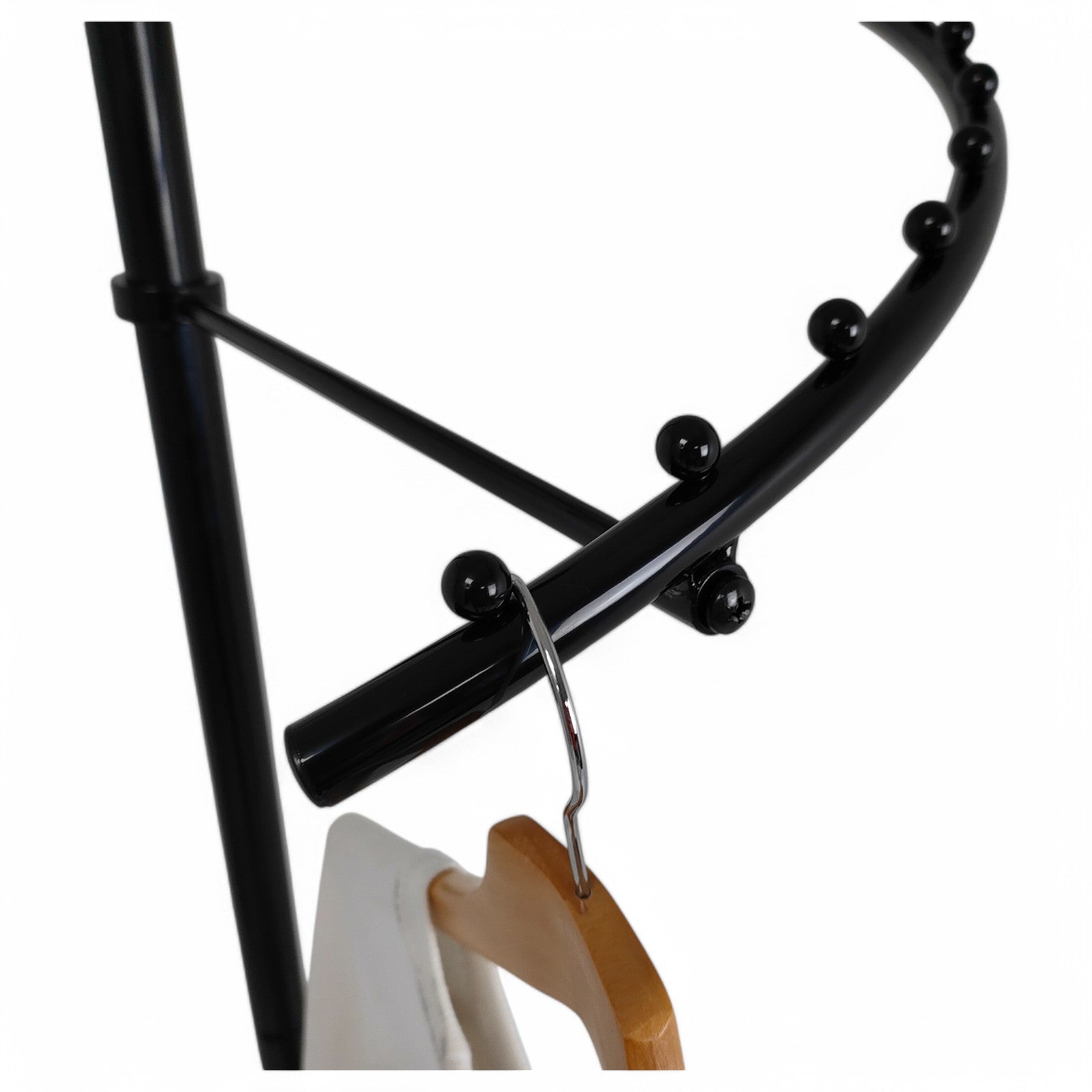 Black Spiral Clothes Rail Display Stand with Castors