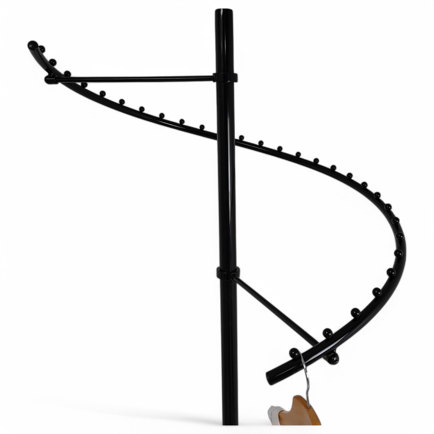 Black Spiral Clothes Rail Display Stand with Castors