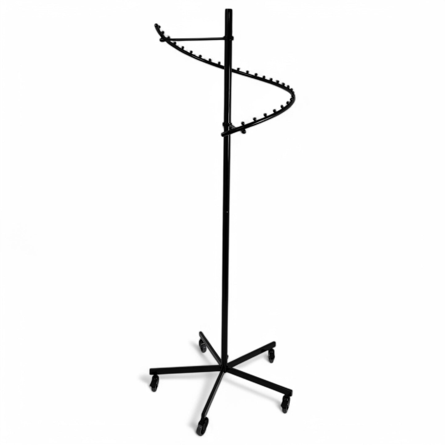 Black Spiral Clothes Rail Display Stand with Castors