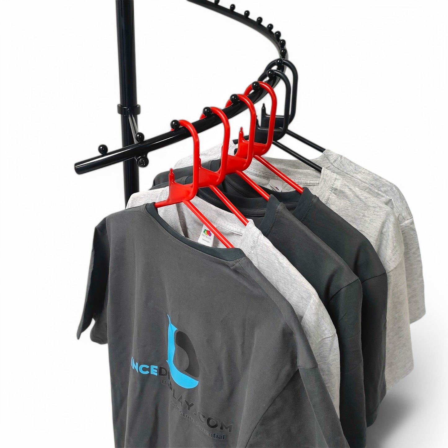 Black Spiral Clothes Rail Display Stand with Castors