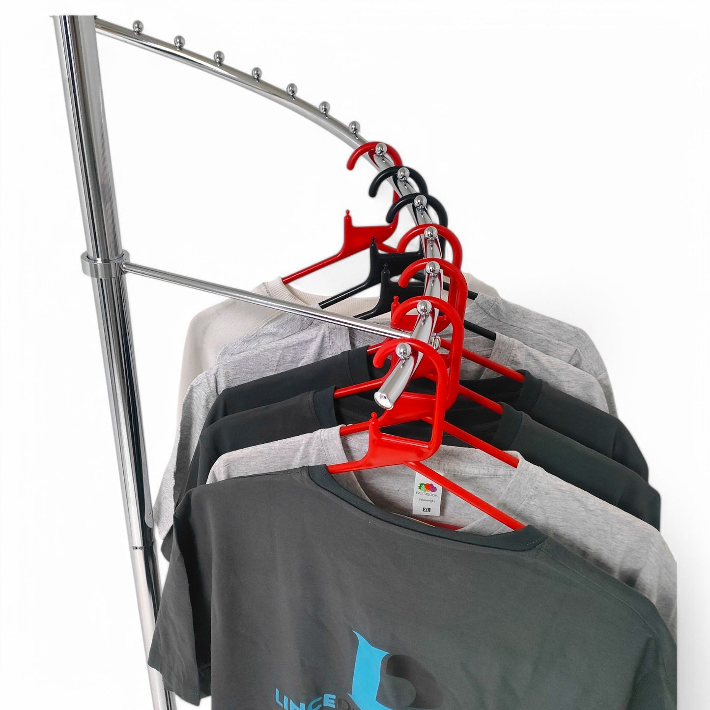 Chrome Spiral Clothes Rail Display Stand with Castors