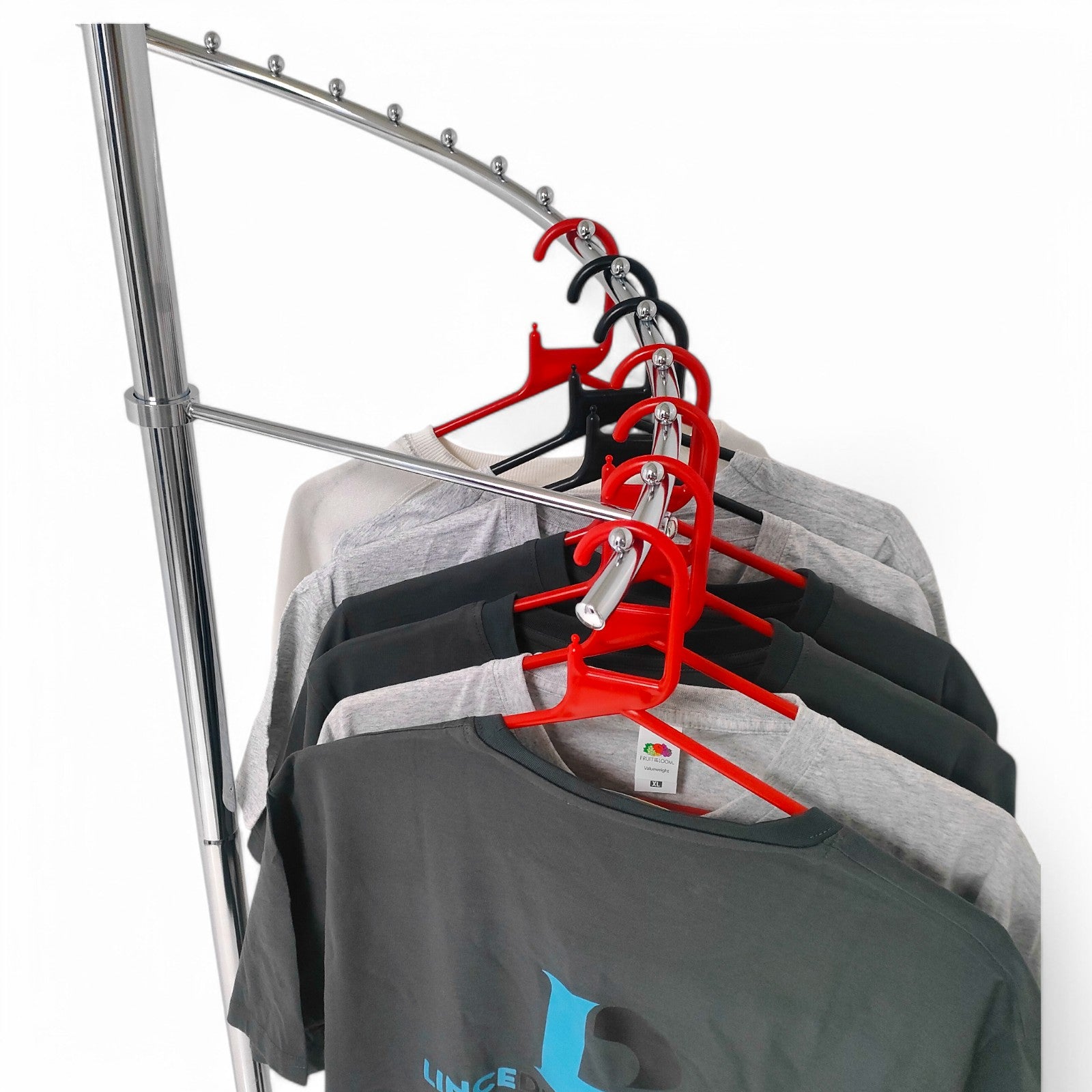 Chrome Spiral Clothes Rail Display Stand with Castors