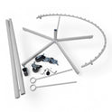 White Spiral Clothes Rail Display Stand with Castors