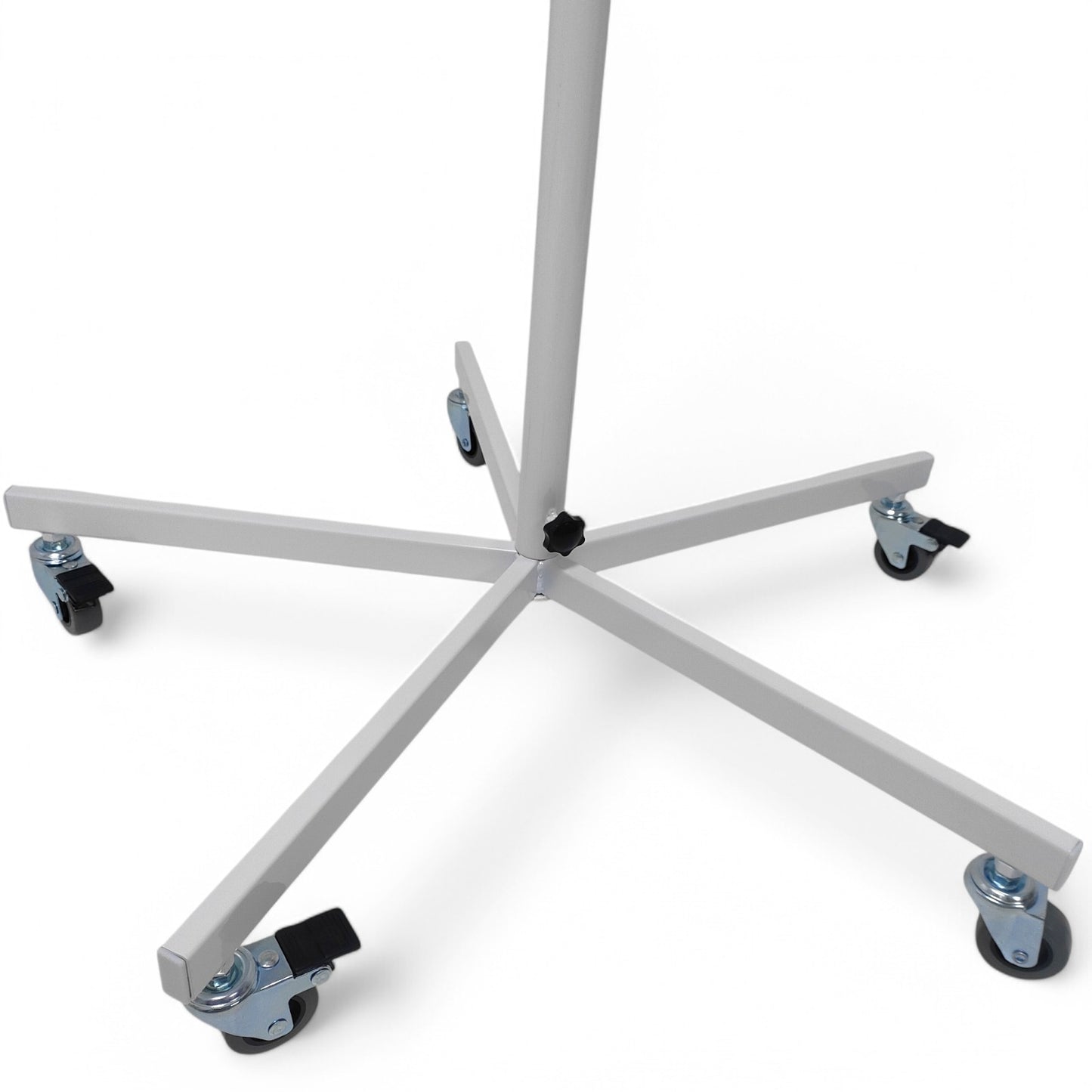 White Spiral Clothes Rail Display Stand with Castors