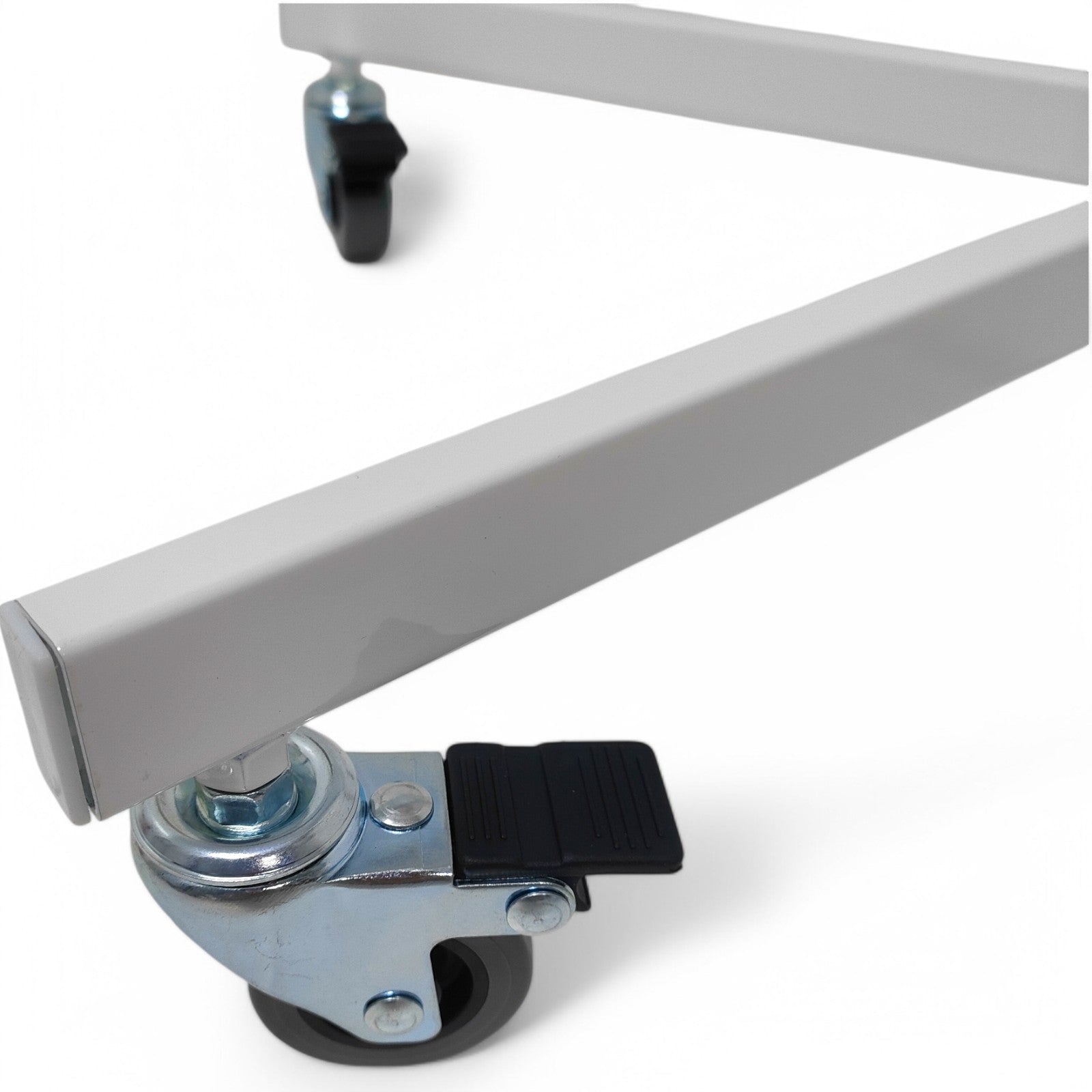 White Spiral Clothes Rail Display Stand with Castors