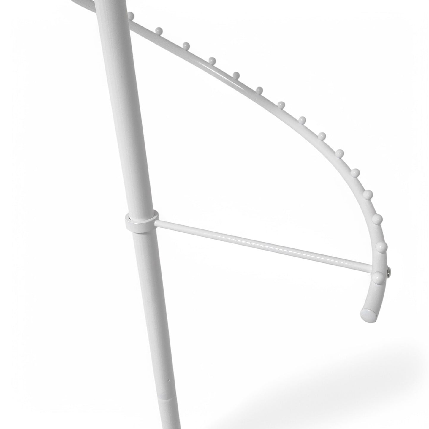 White Spiral Clothes Rail Display Stand with Castors