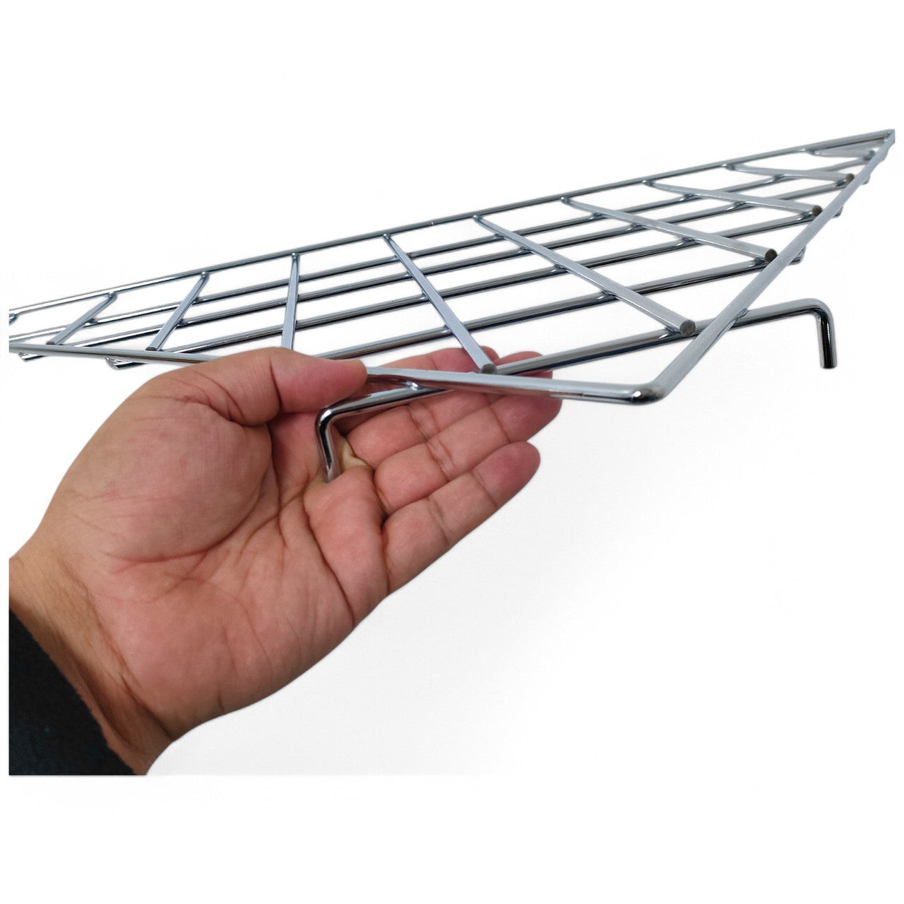 Triangular Shelf For Grid Mesh Panels