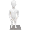 Child Plastic Egg Head Display Mannequin – Glossy White-70cm