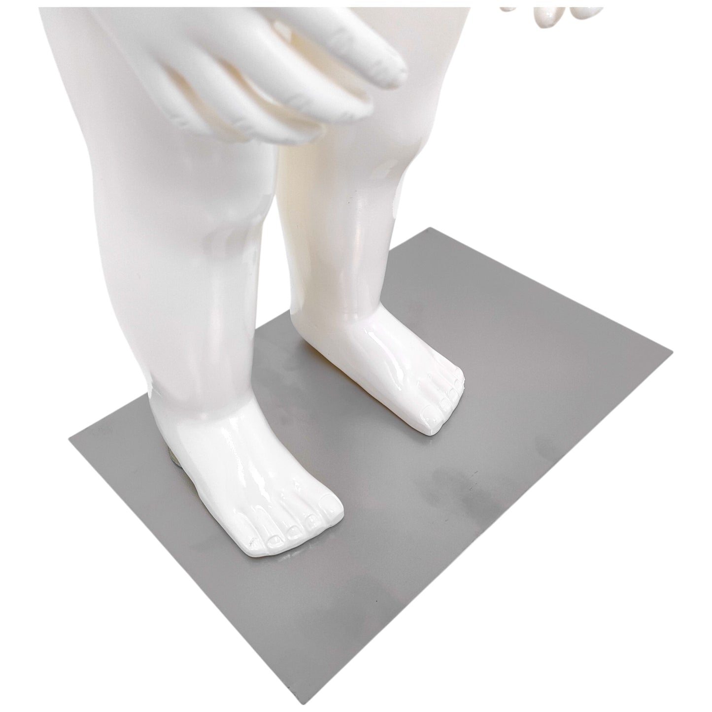 Child Plastic Egg Head Display Mannequin – Glossy White-70cm