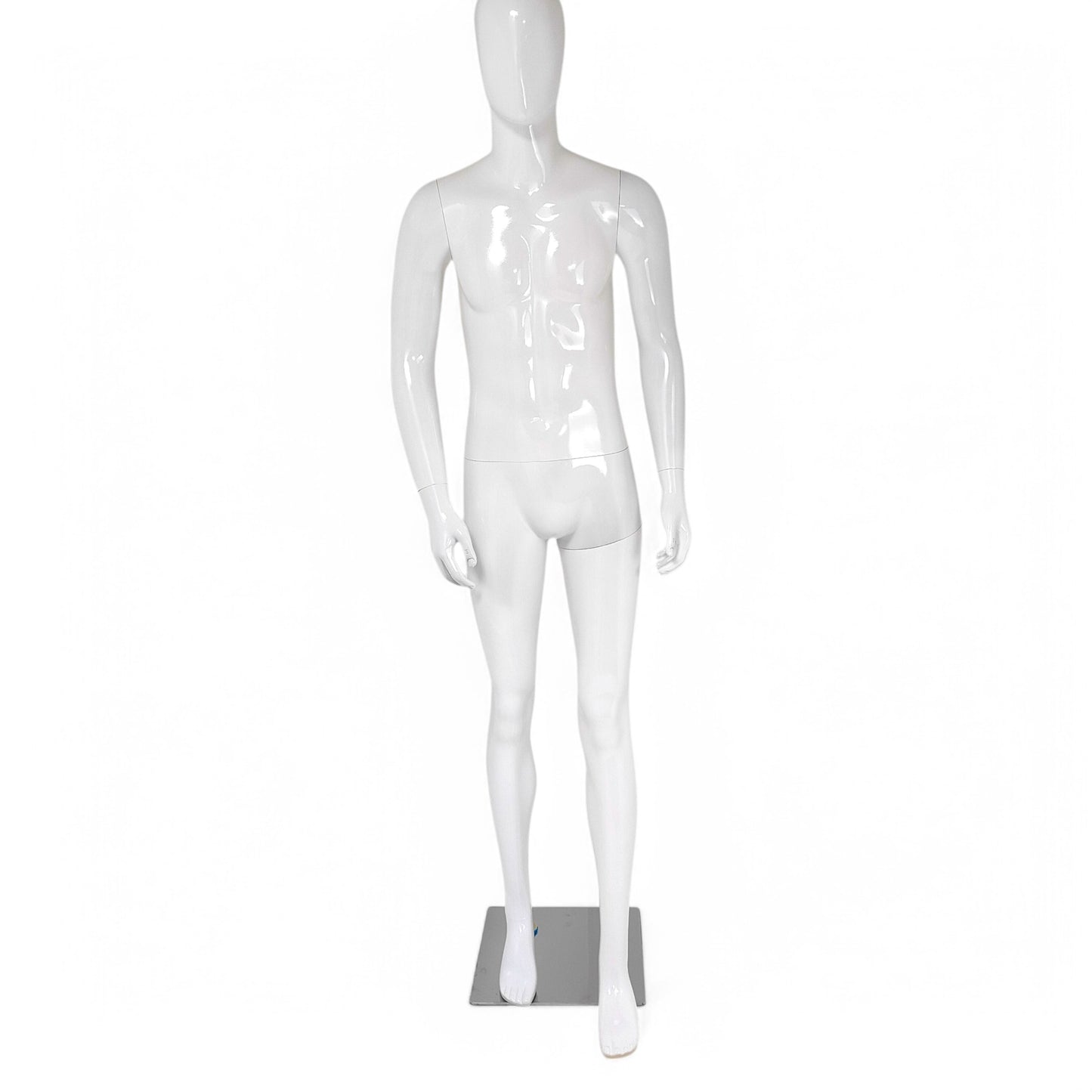 Male Plastic Display Egg Head Mannequin – White 190cm