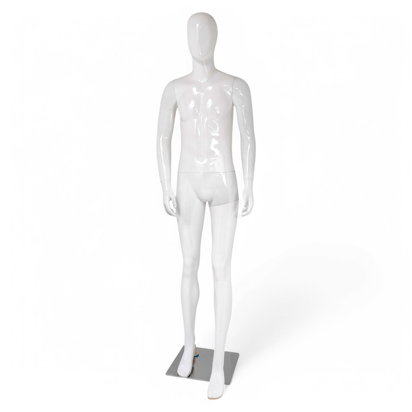 Male Plastic Display Egg Head Mannequin – White 190cm