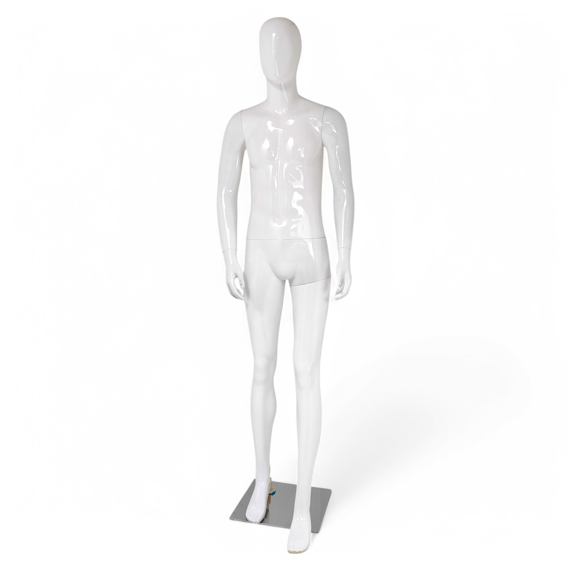 Male Plastic Display Egg Head Mannequin – White 190cm