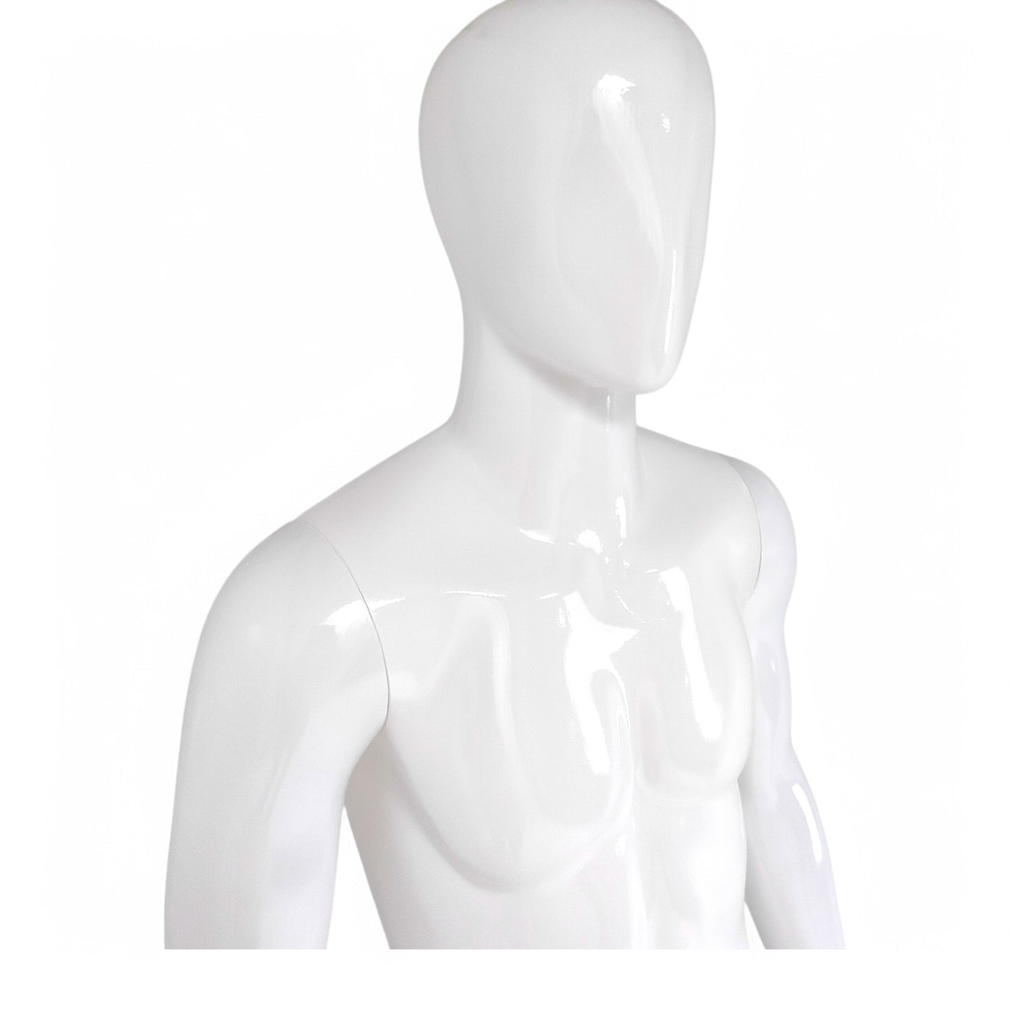Male Plastic Display Egg Head Mannequin – White 190cm