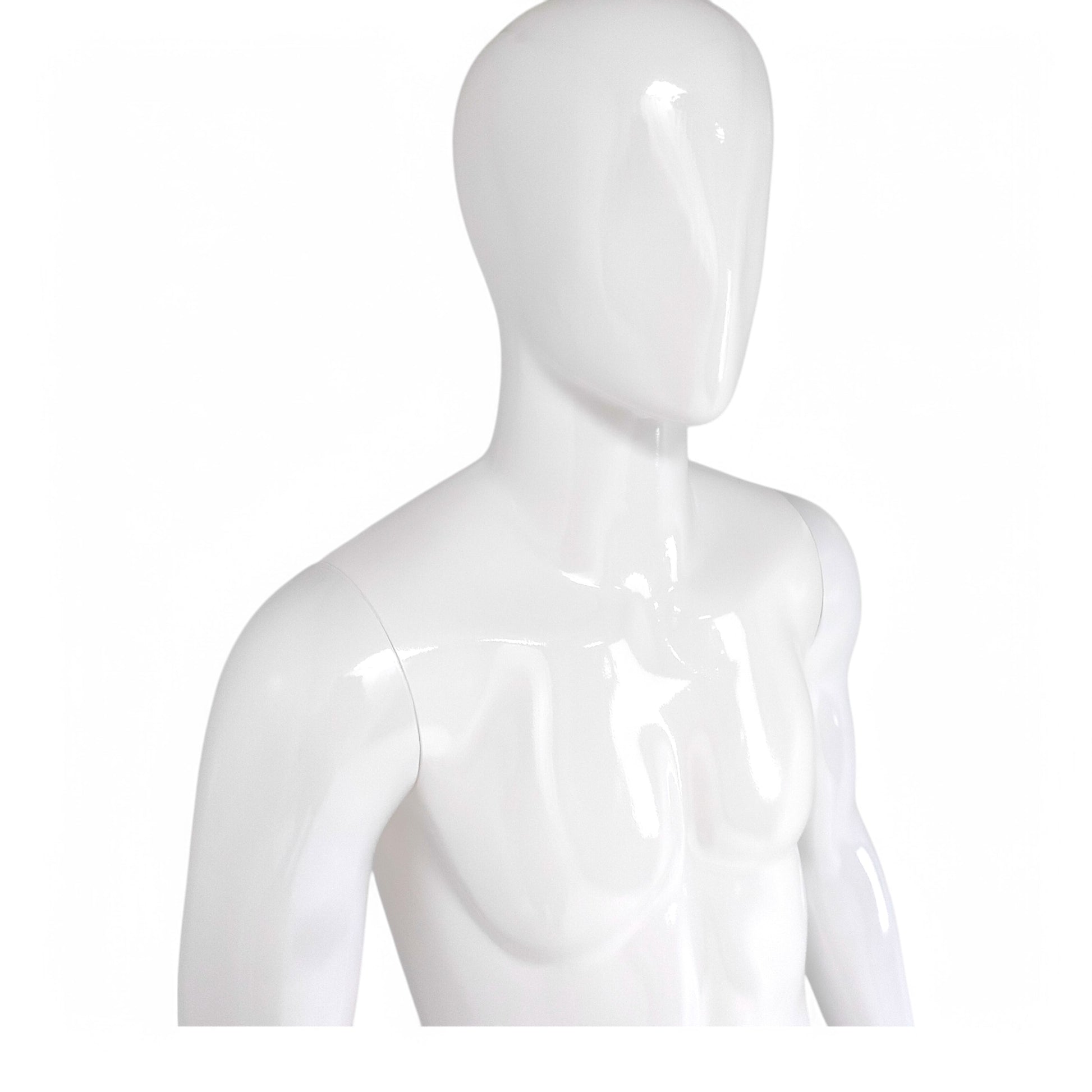 Male Plastic Display Egg Head Mannequin – White 190cm