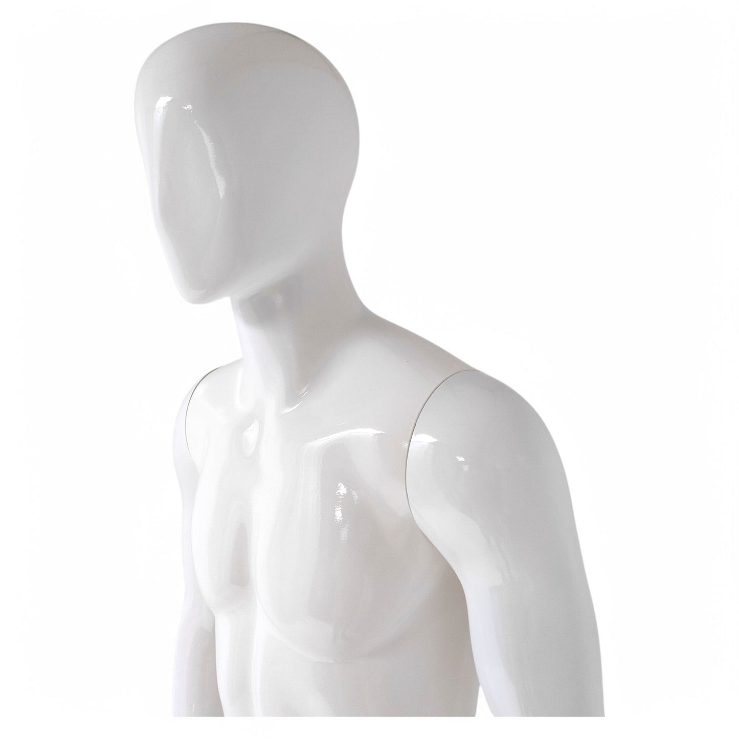 Male Plastic Display Egg Head Mannequin – White 190cm