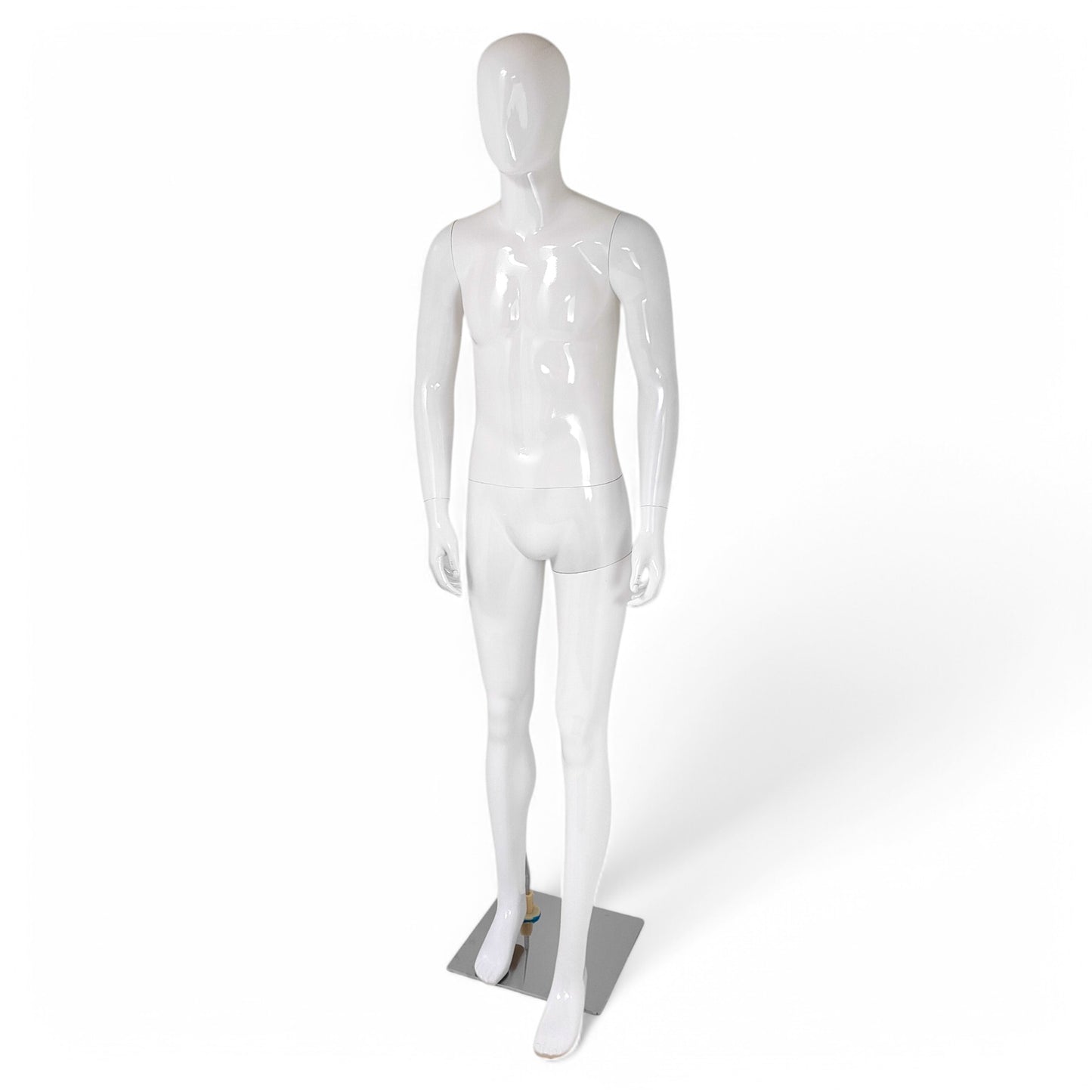 Male Plastic Display Egg Head Mannequin – White 190cm