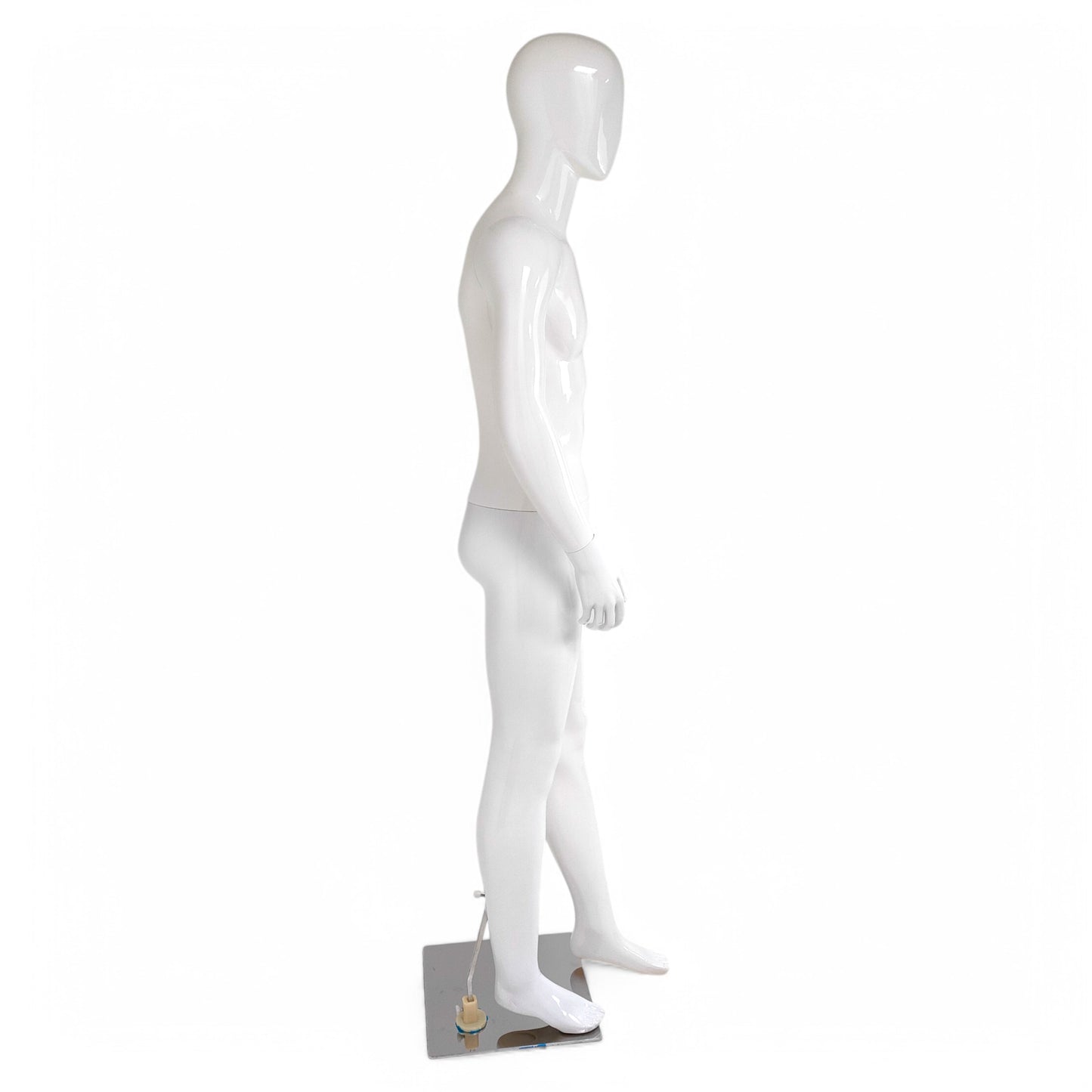 Male Plastic Display Egg Head Mannequin – White 190cm