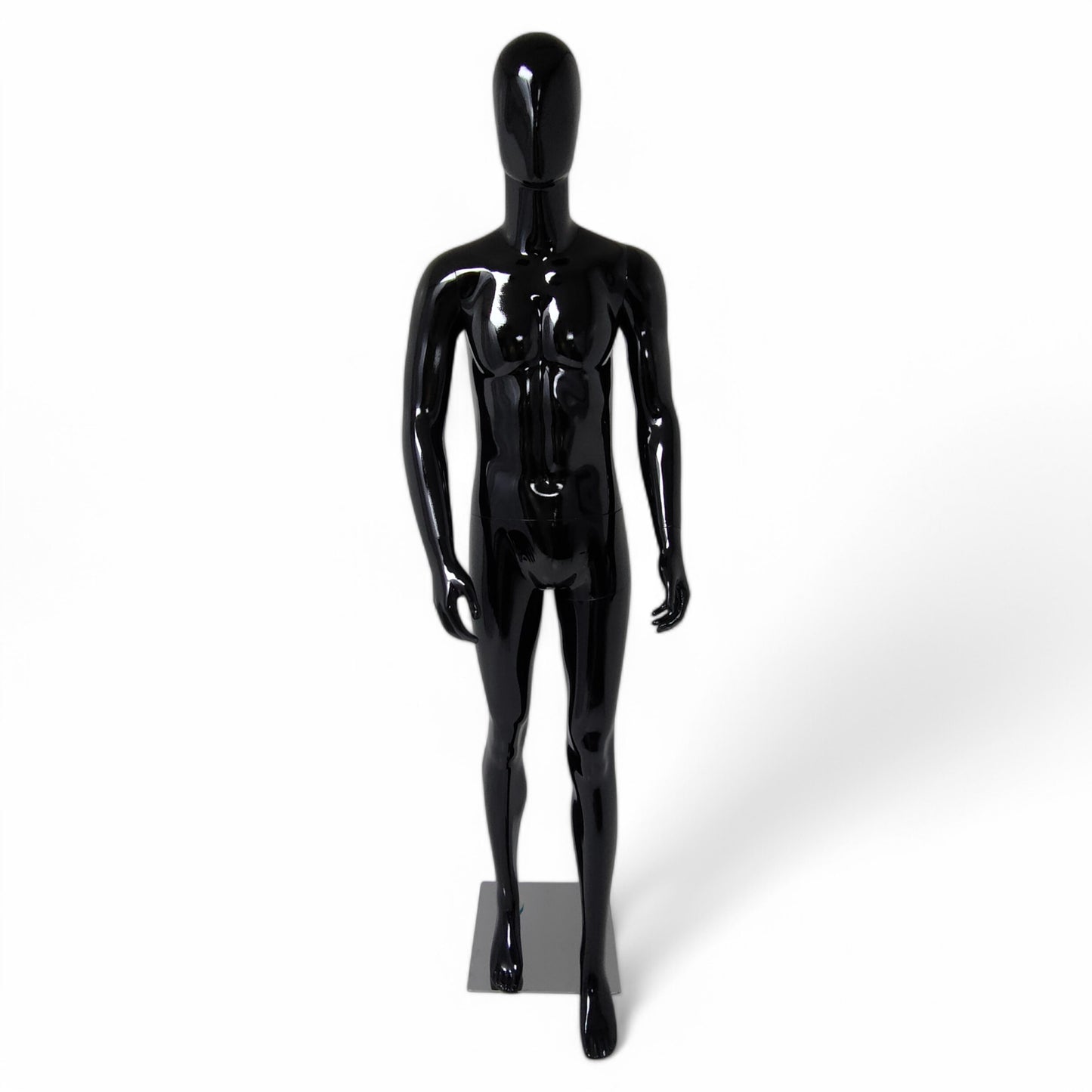 Male Plastic Display Egg Head Mannequin – Black 190cm