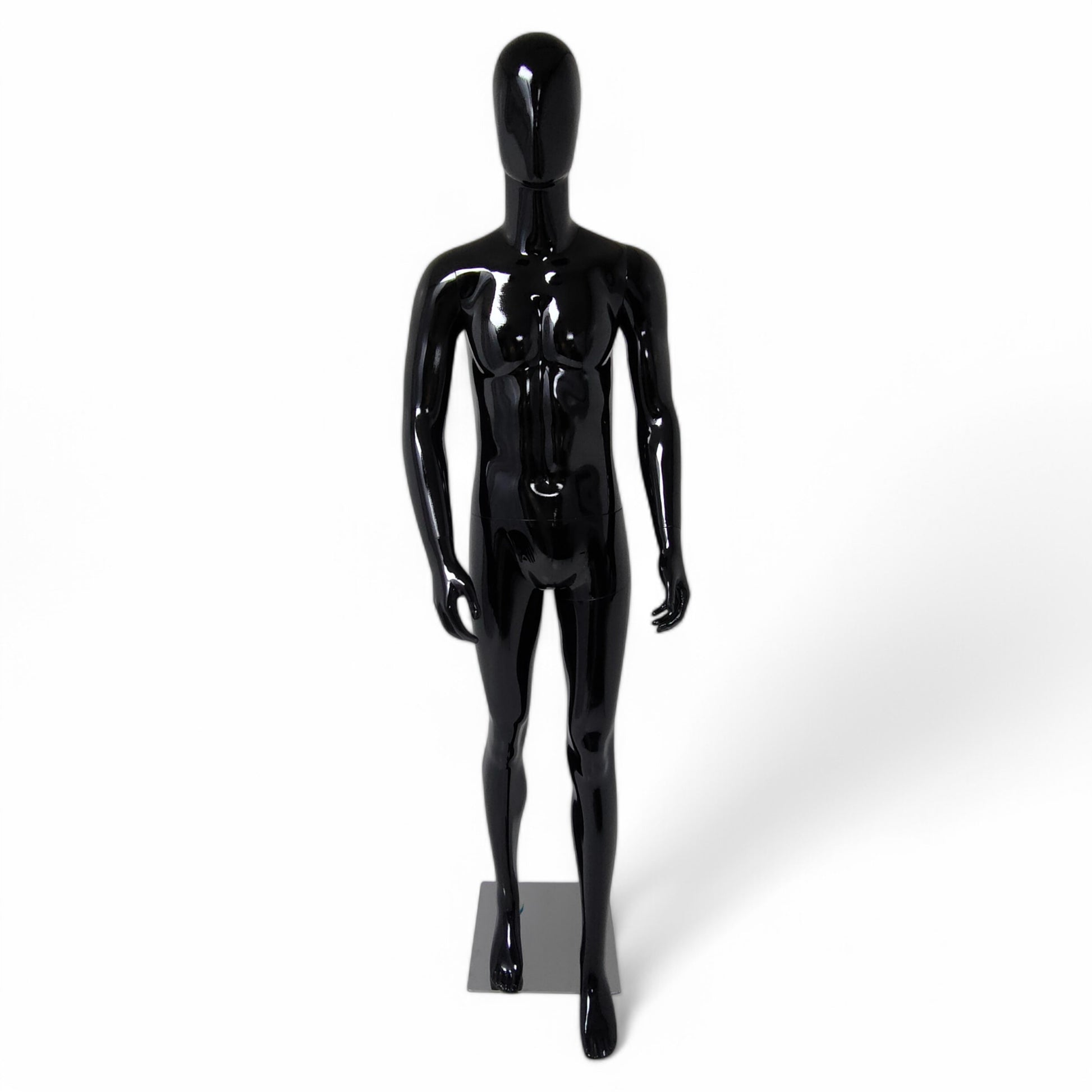 Male Plastic Display Egg Head Mannequin – Black 190cm