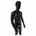 Male Plastic Display Egg Head Mannequin – Black 190cm