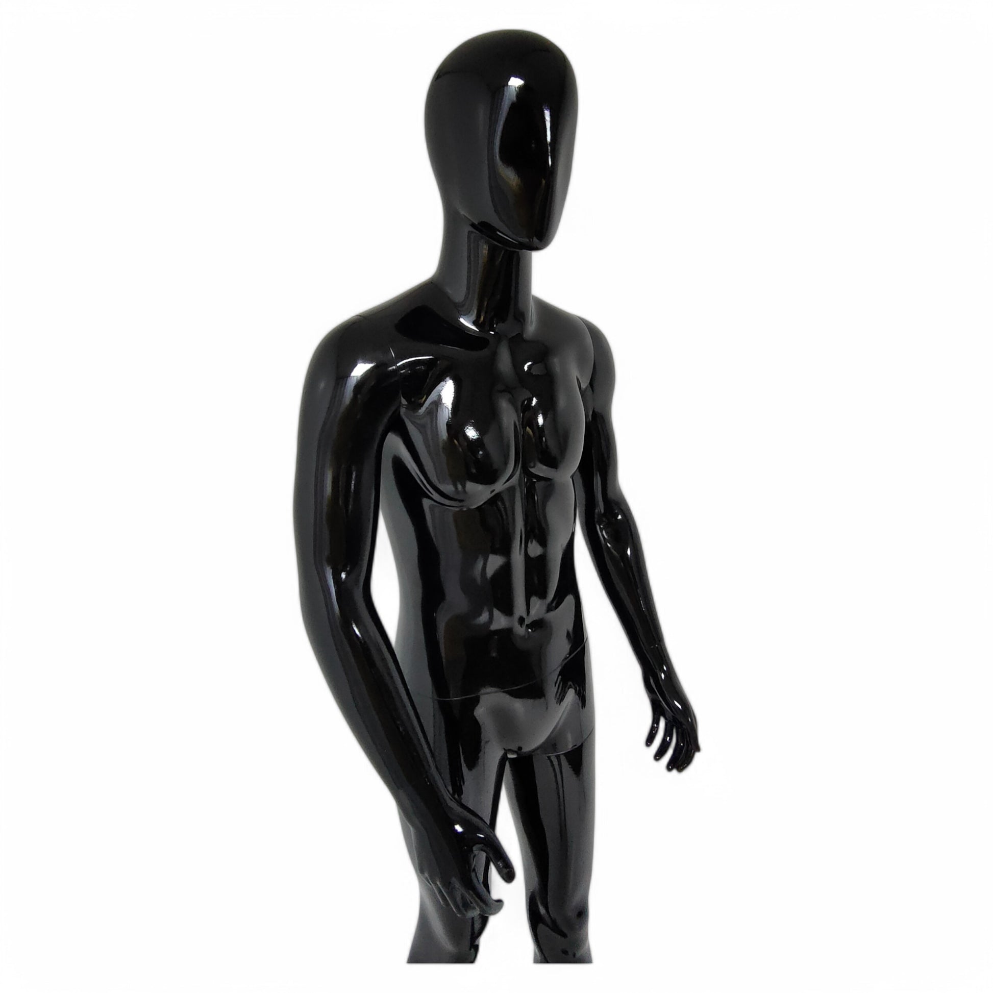 Male Plastic Display Egg Head Mannequin – Black 190cm