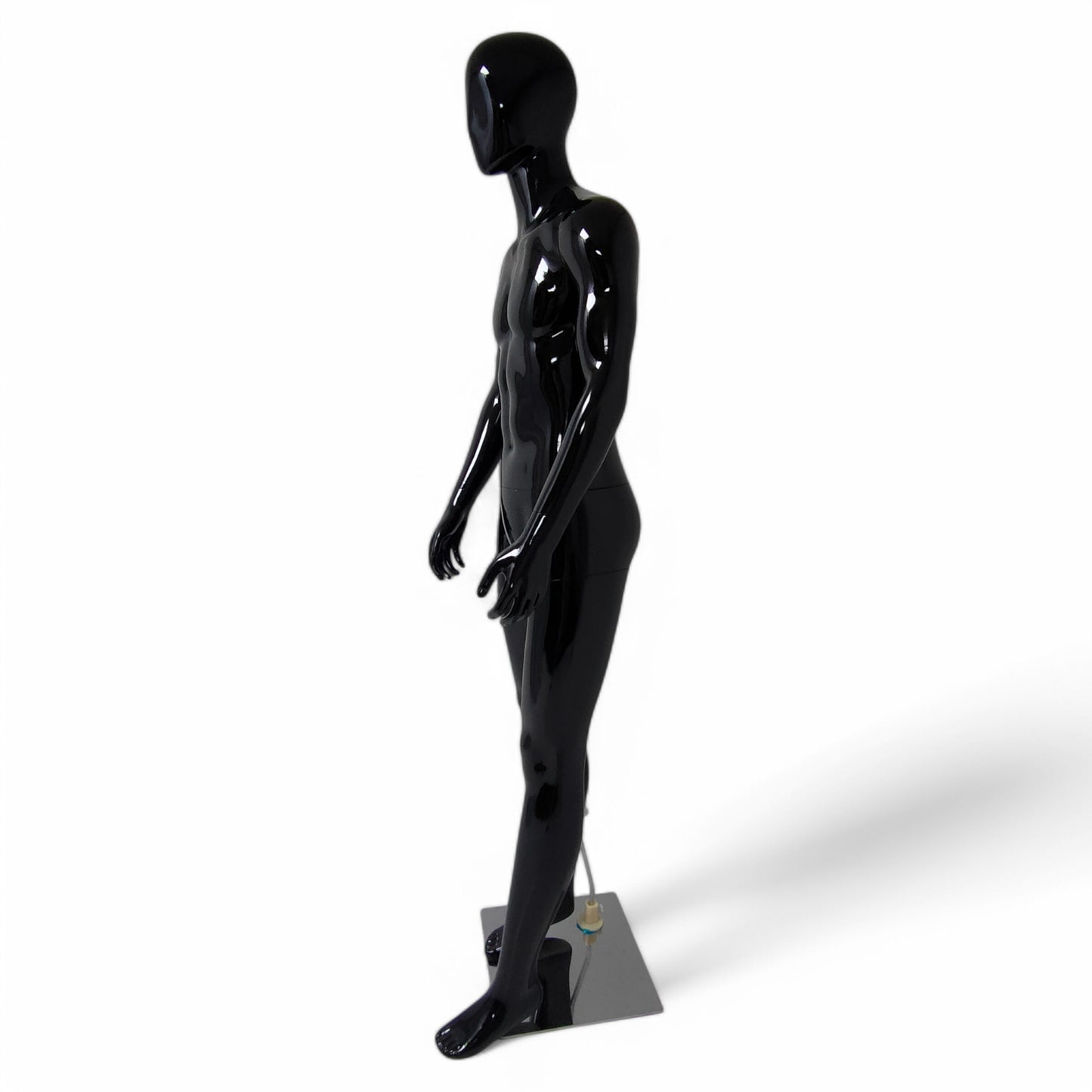 Male Plastic Display Egg Head Mannequin – Black 190cm
