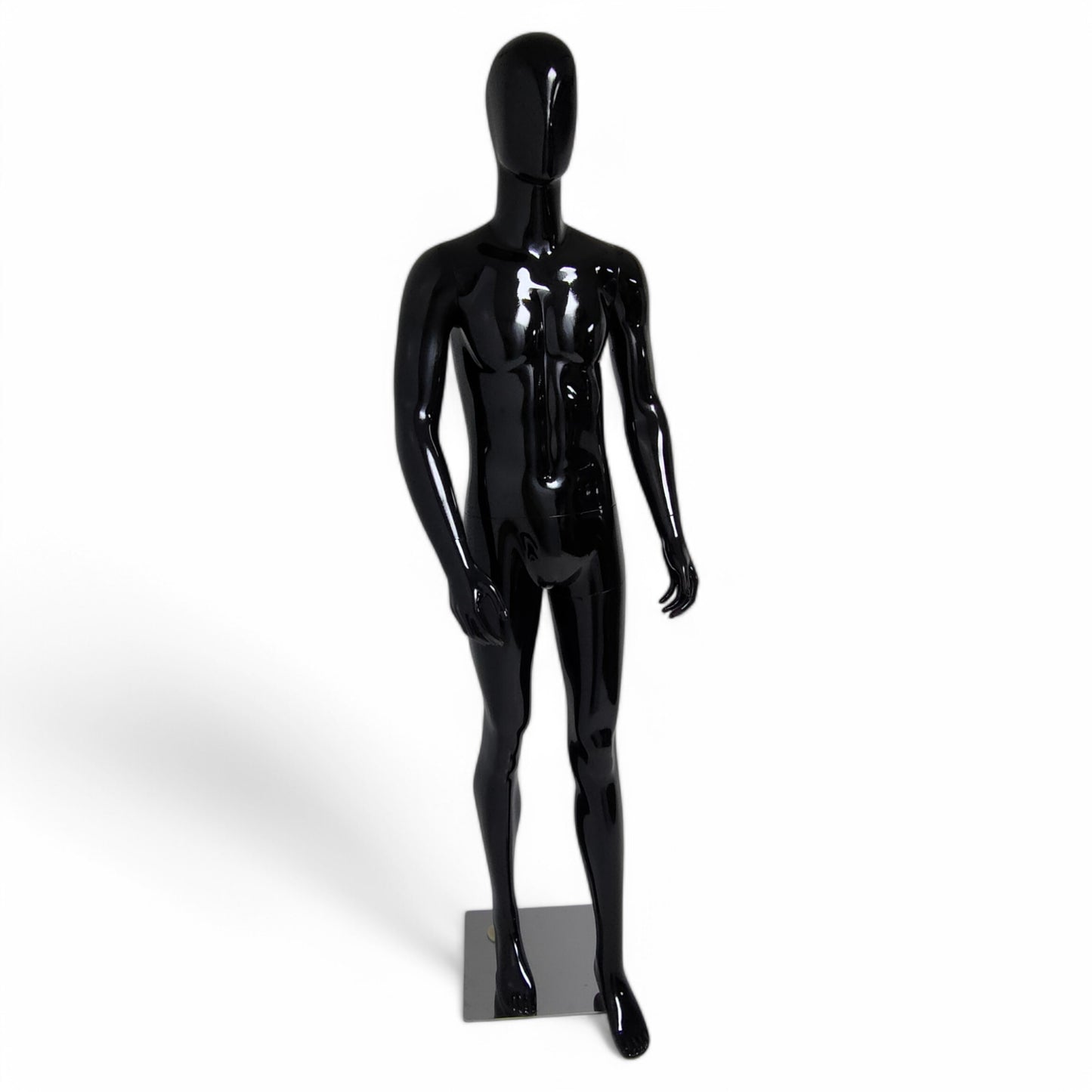 Male Plastic Display Egg Head Mannequin – Black 190cm