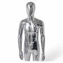 Male Plastic Display Egg Head Mannequin – Chrome 190cm
