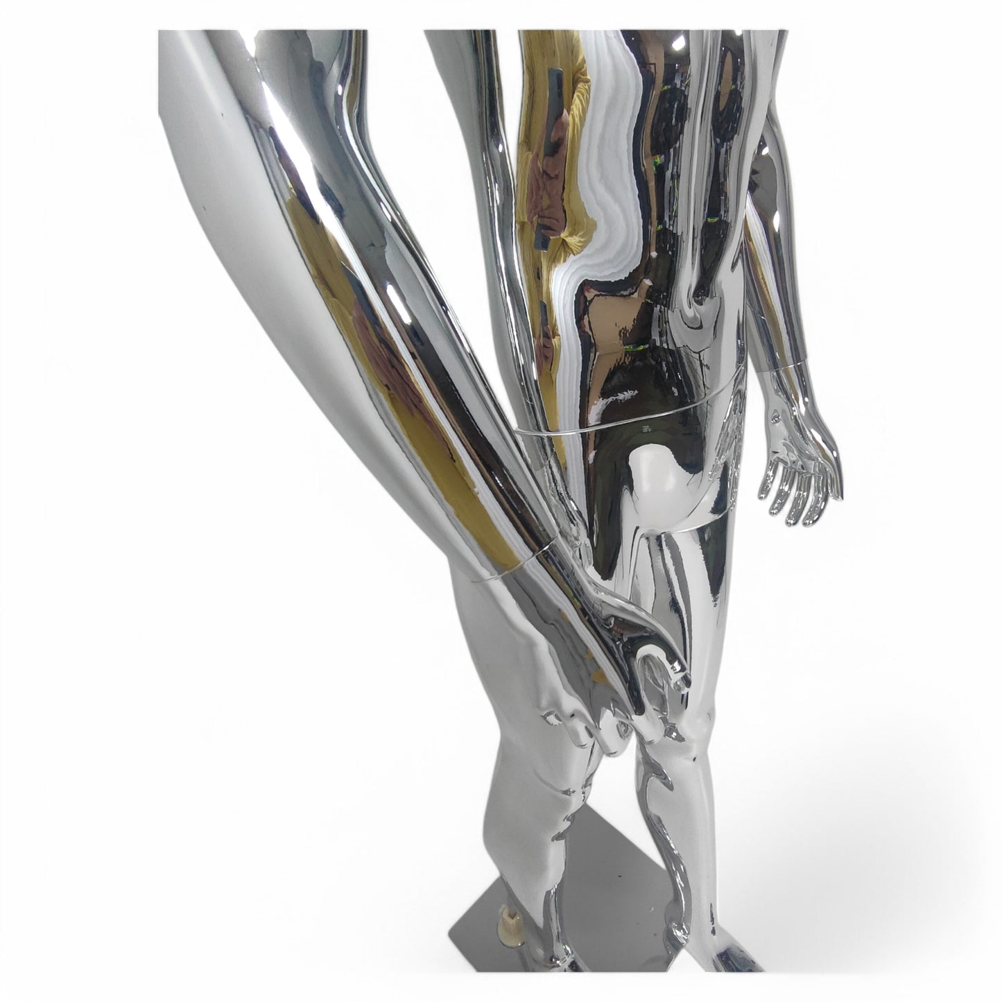 Male Plastic Display Egg Head Mannequin – Chrome 190cm