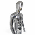 Male Plastic Display Egg Head Mannequin – Chrome 190cm