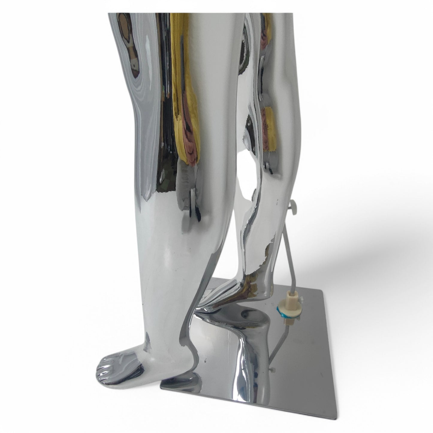 Male Plastic Display Egg Head Mannequin – Chrome 190cm
