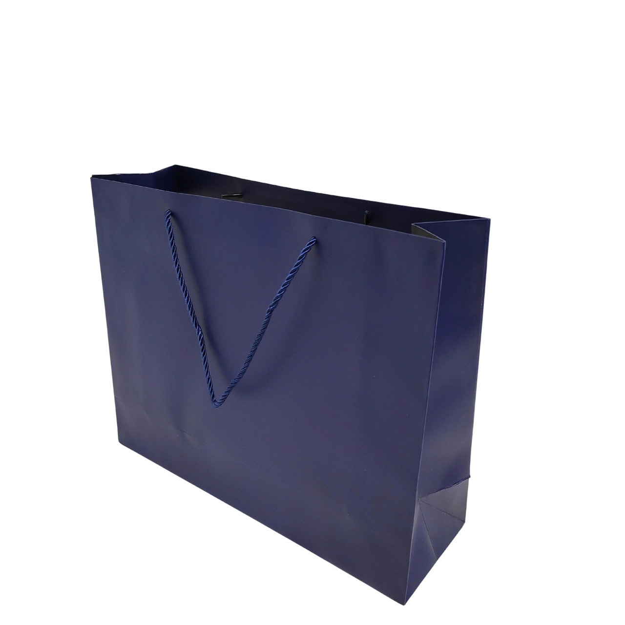 Blue Paper Carrier Bags with Rope Handles – Various Sizes and Matt Finishes