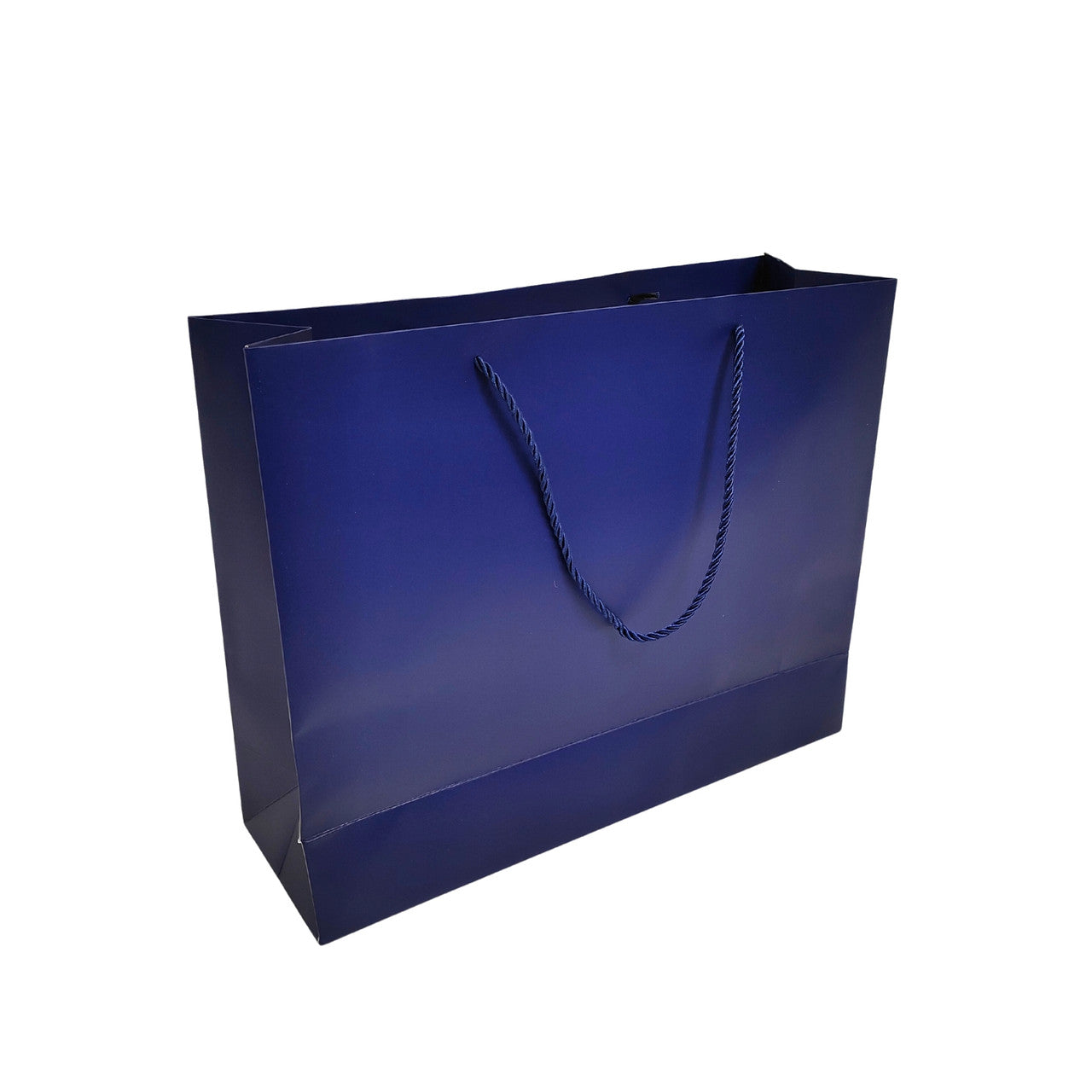 Blue Paper Carrier Bags with Rope Handles – Various Sizes and Matt Finishes