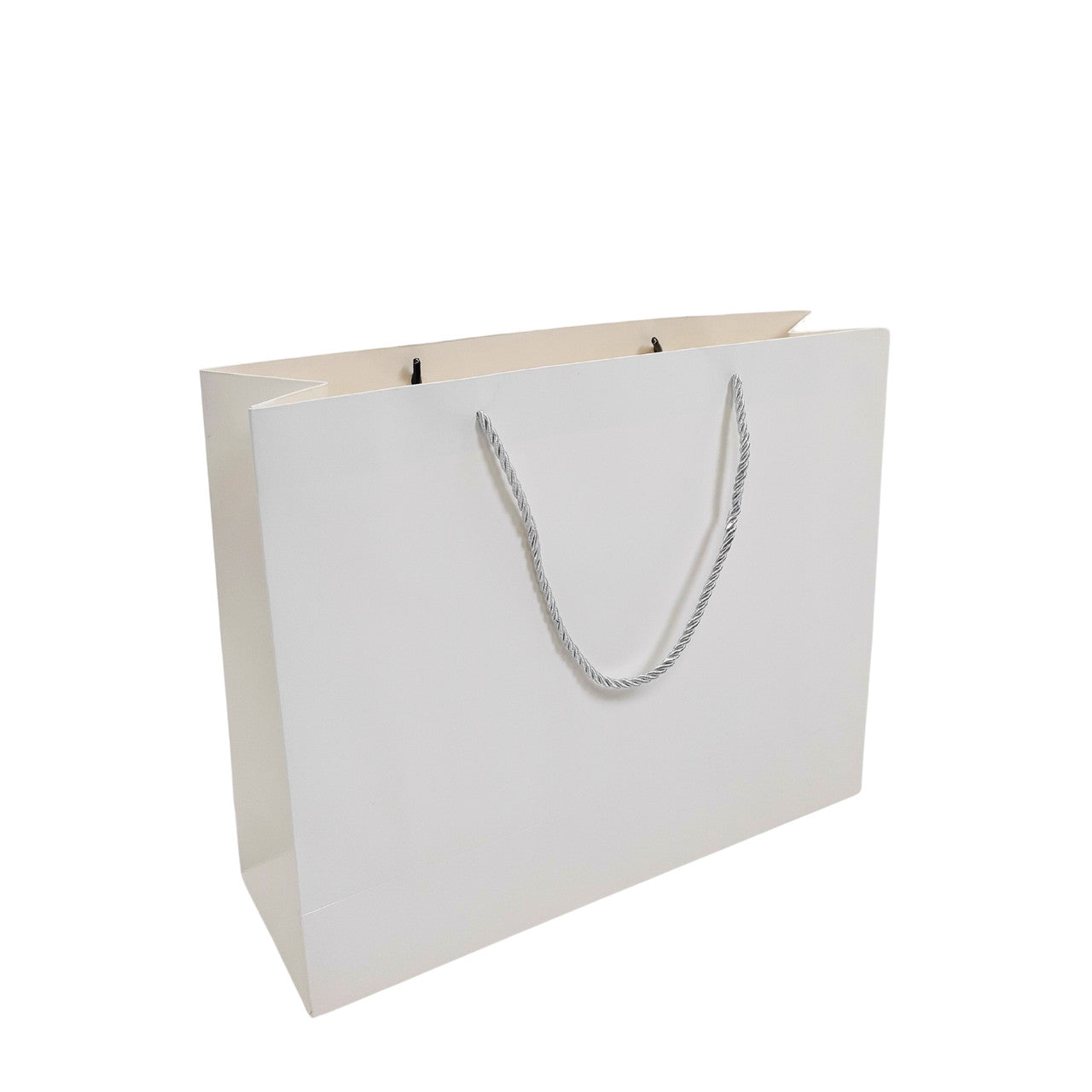 White Paper Carrier Bags with Rope Handles – Various Sizes and Matt Finishes