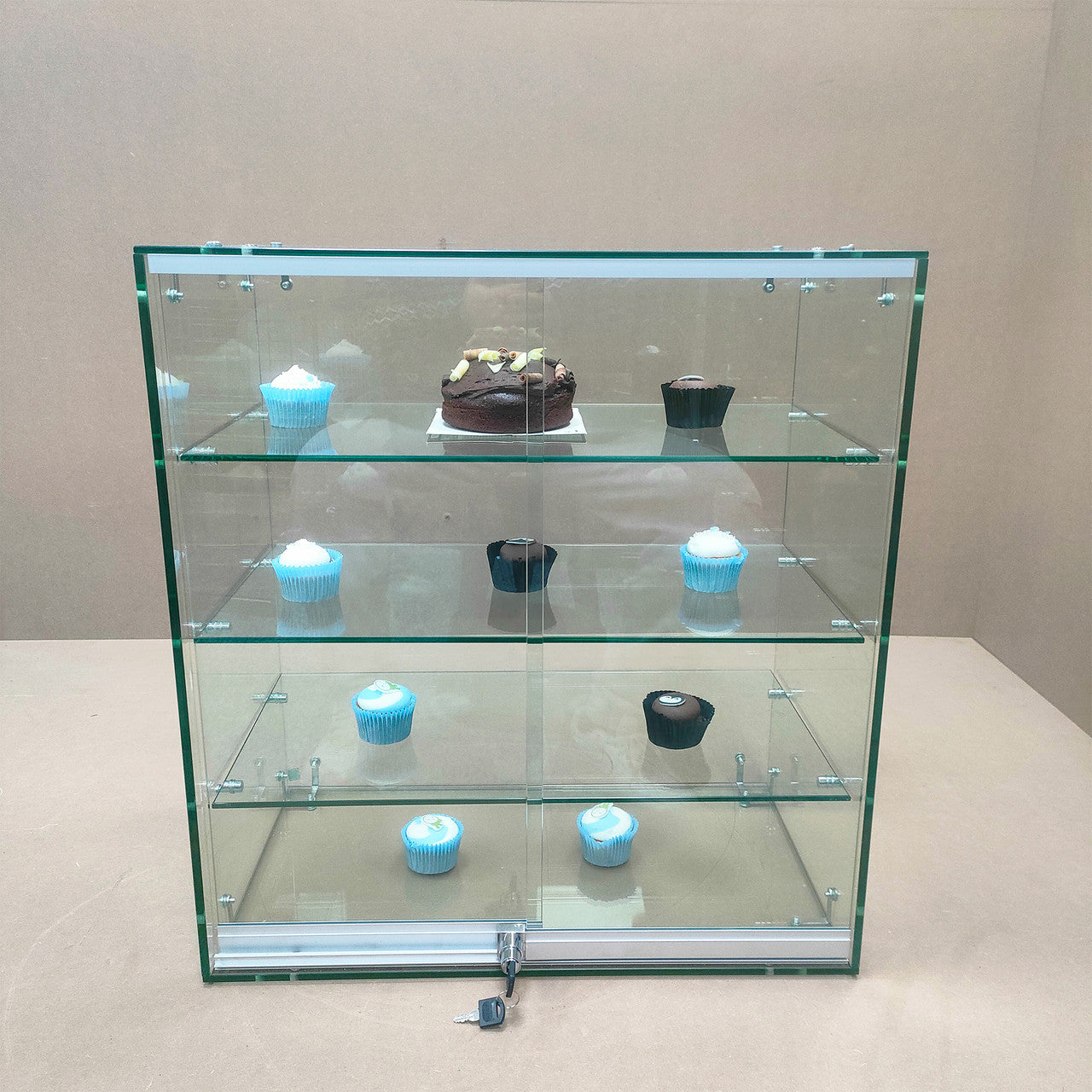 4Tier Heavy Duty Countertop Ambient Glass Sweet Food Display Cabinet Case