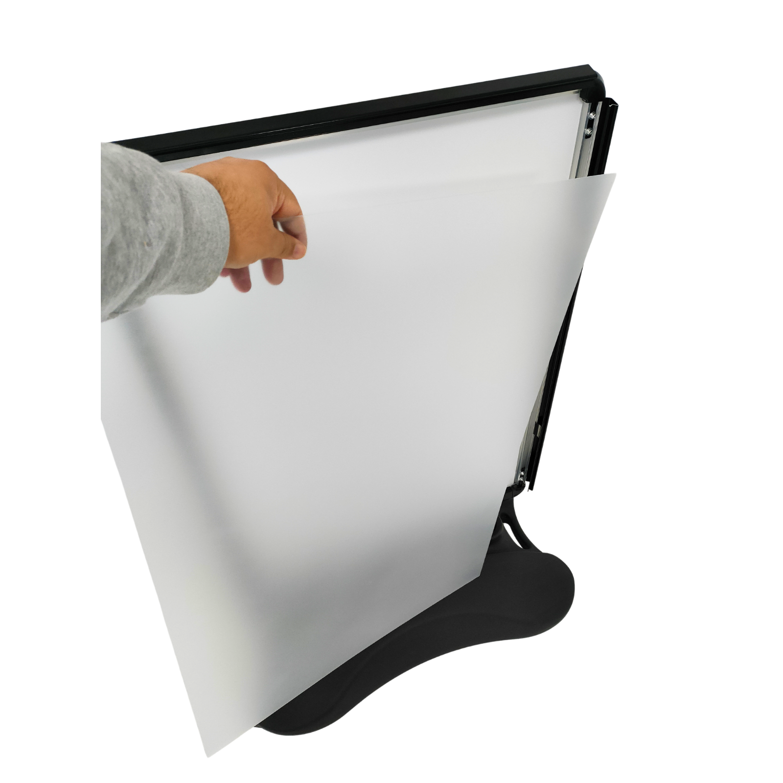 Black Heavy Duty Silver Pavement Sign Waterbase A1&A2 Outdoor Poster Display Stand