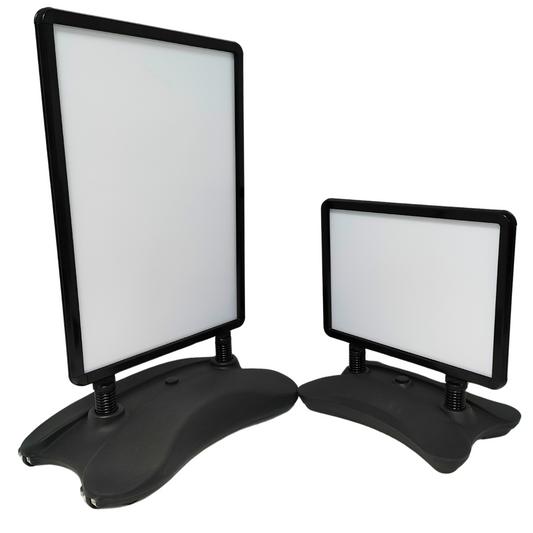 Black Heavy Duty Silver Pavement Sign Waterbase A1&A2 Outdoor Poster Display Stand